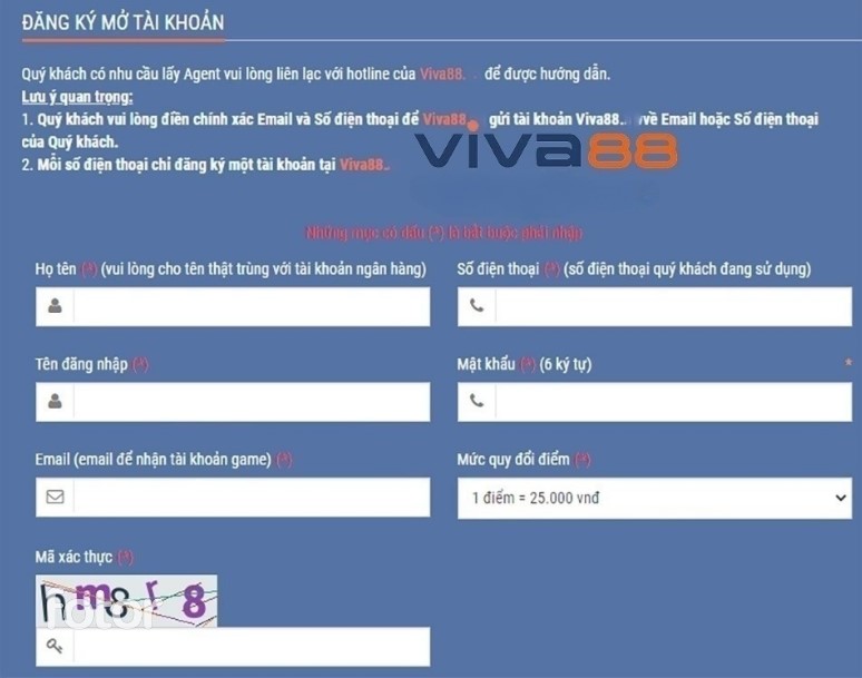 Hướng dẫn đăng ký Viva88