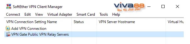 Click đúp vào dòng VPN Gate Public VPN Relay Server